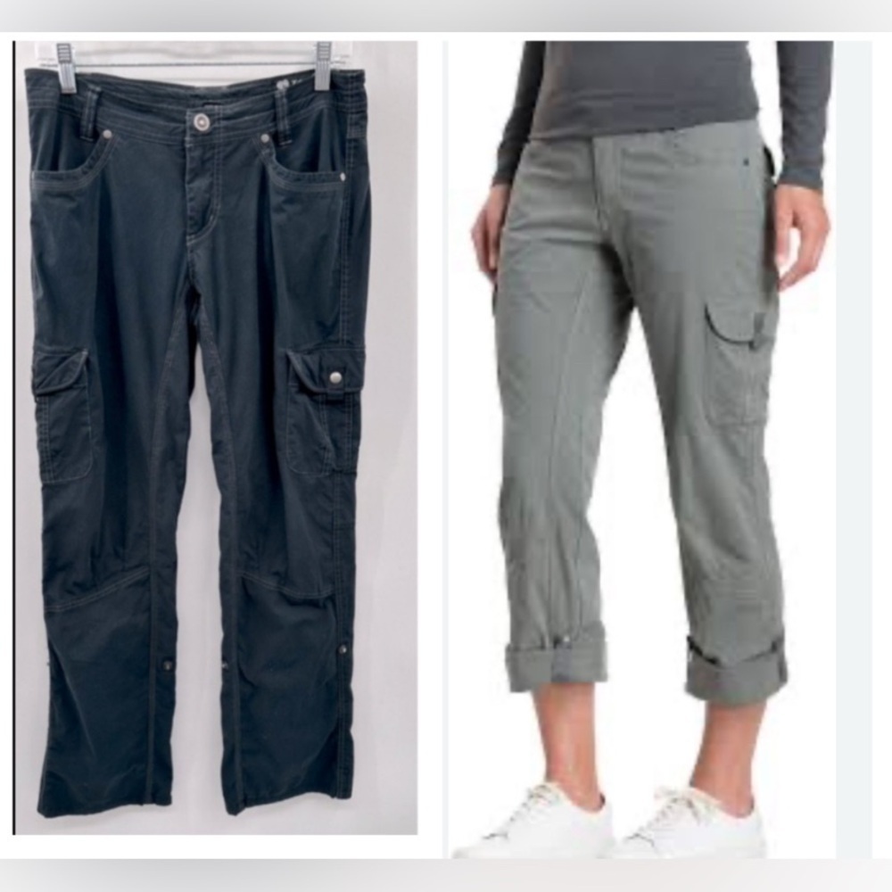 KUHL ACTIVEWEAR Woman mid-rise convertible black roll leg gorpcore casual pant 6